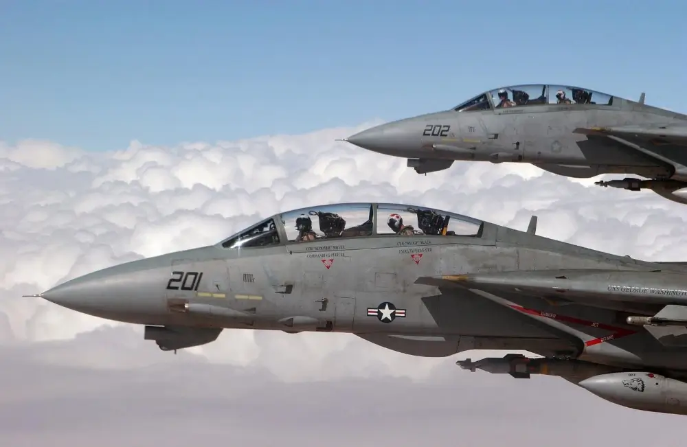 Two F14 jets side by side